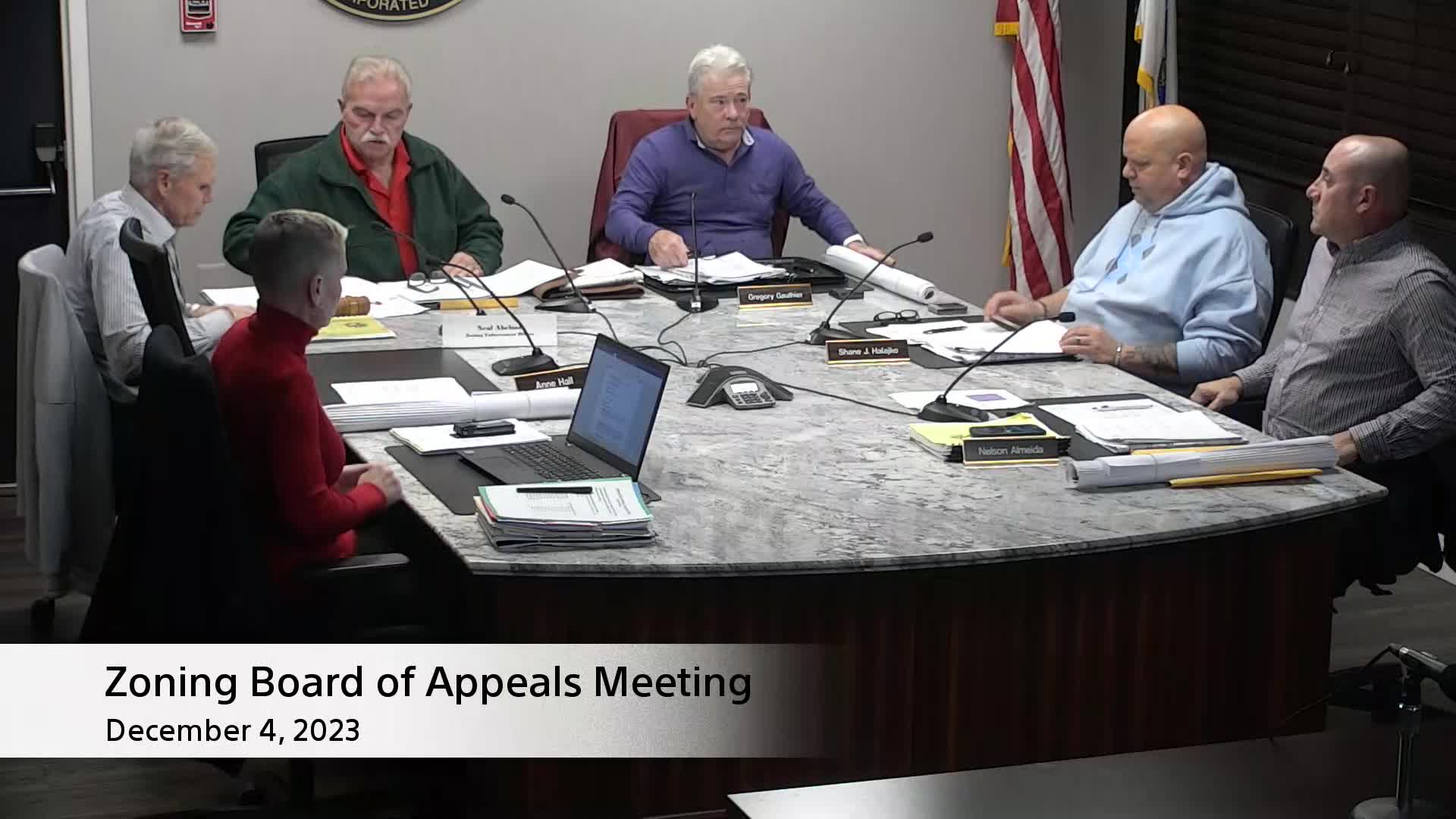 Zoning Board of Appeals Meeting 12/04/2023